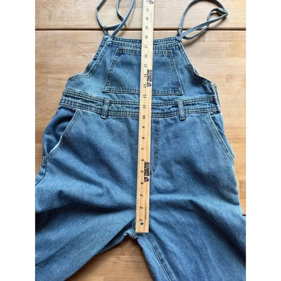 FOREVER 21 Women's Medium Wash Strappy Denim fitted overalls Jumpsuit Size S - Picture 8 of 13